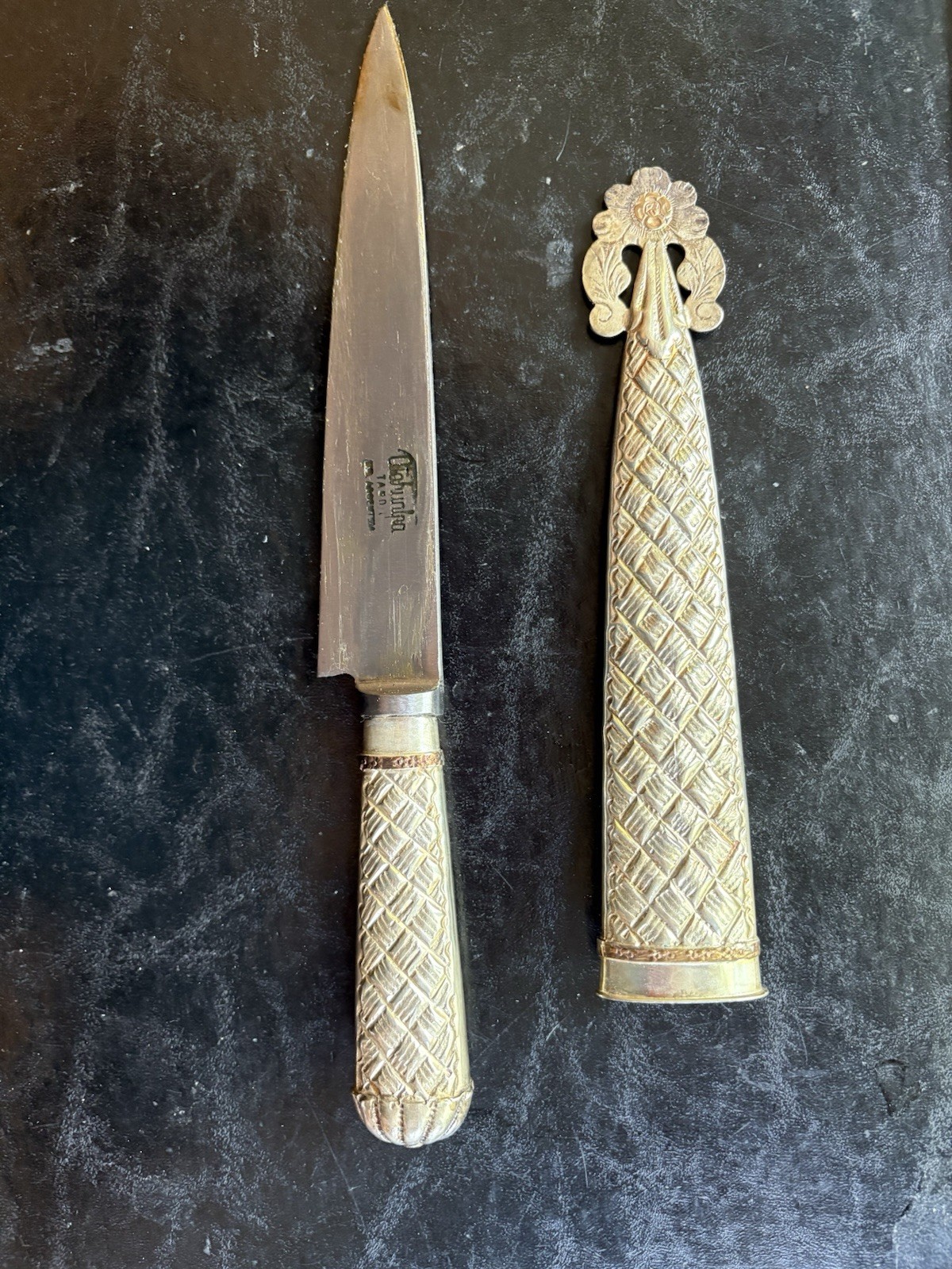 Vintage Arbolito Tandoori Argentina presentation knife With sheath and Wood box