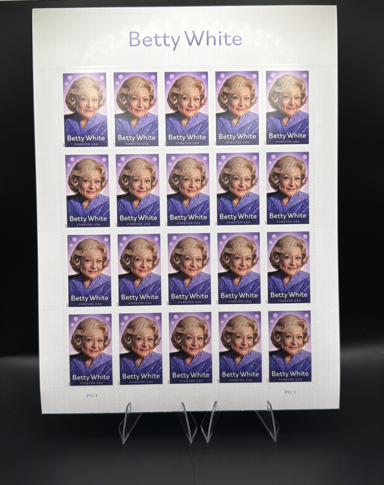 2025 USPS Betty White Forever Stamp Sheet of 20 Collectible Stamps