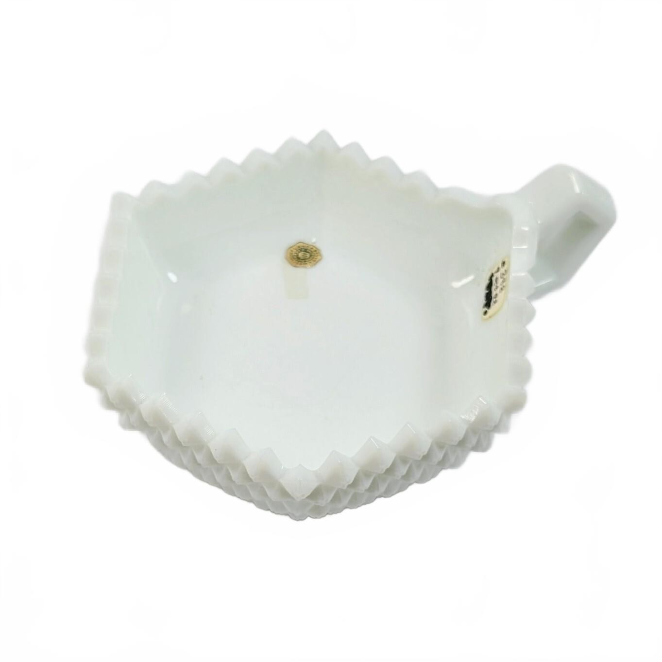 Westmoreland Milk Glass English Hobnail Sawtooth Nappy Dish Westmoreland Milk Glass English Hobnail Sawtooth Nappy Dish