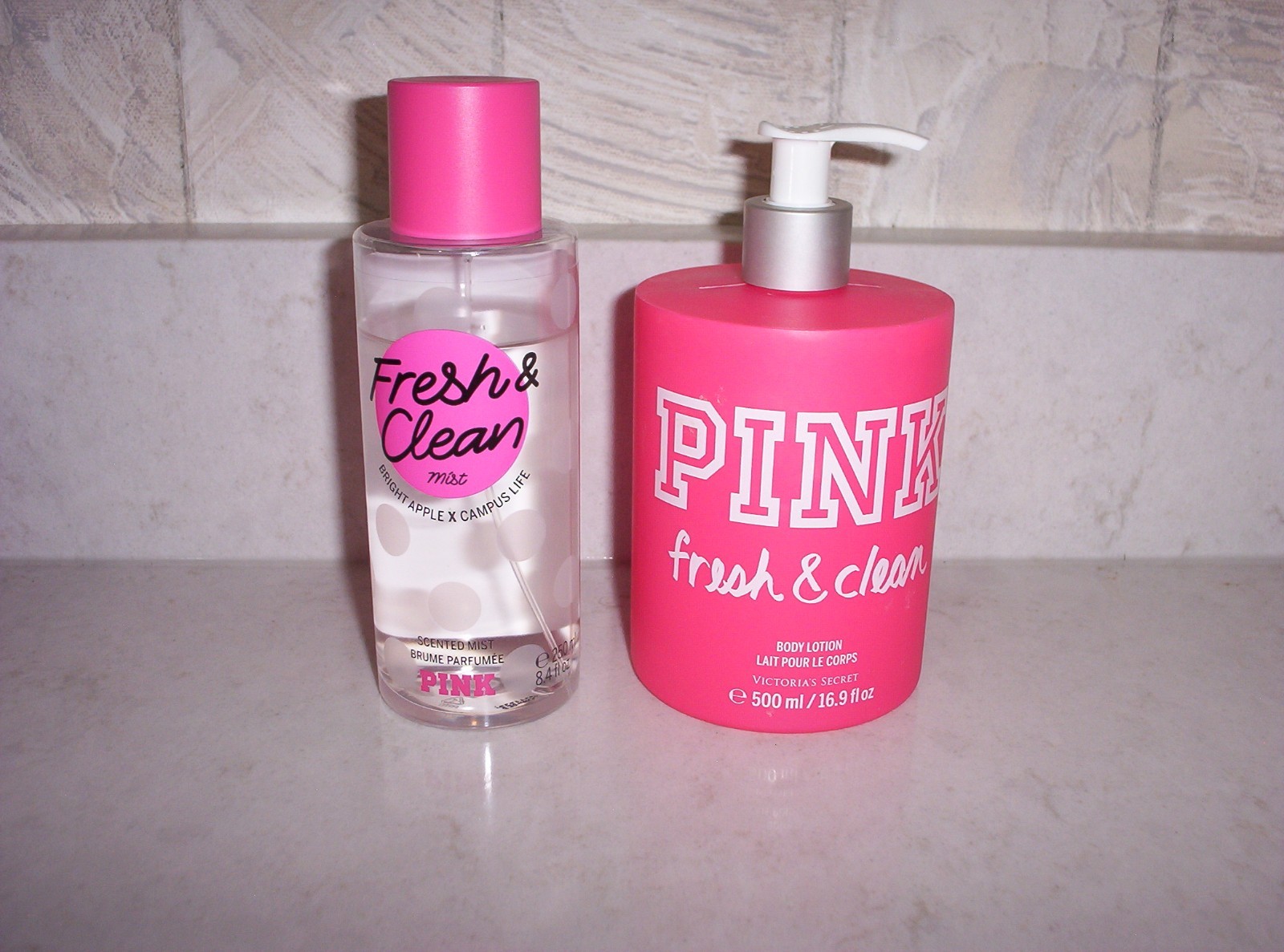 Victoria's Secret Pink Fresh & Clean Scented Mist USED + EMPTY Body Lotion pump