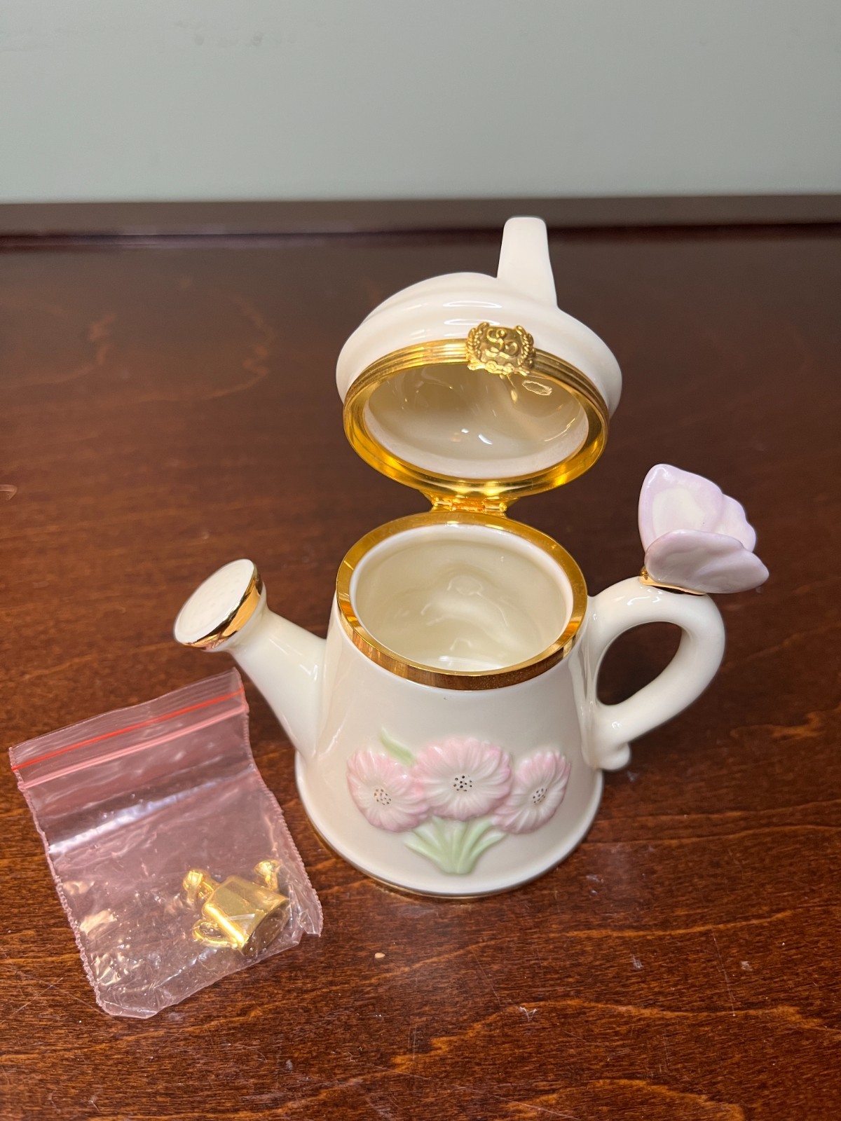 Lenox Treasures Sunshine & Sprinkles Watering Can Trinket Box First Issue Charm