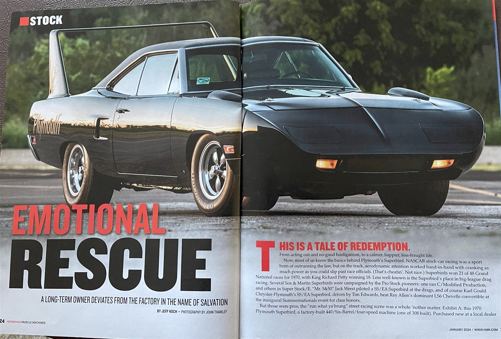 1970 PLYMOUTH ROAD RUNNER SUPERBIRD 6 pg REVIEW