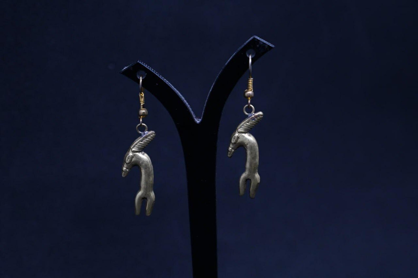 Unique Ancient Egyptian Antique God Seth Earrings Rare Pharaonic BC