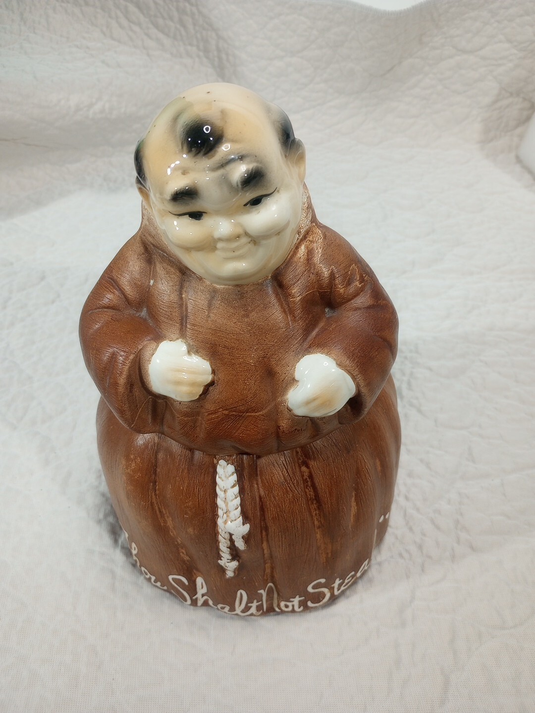 Vintage Monk Ceramic Cookie Jar William H HIrsch Thou Shall Not Steal 1958 Vintage Monk Ceramic Cookie Jar William H HIrsch Thou Shall Not Steal 1958