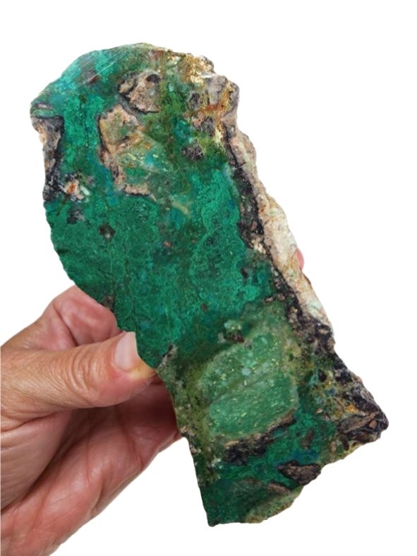 Malachite Chrysocolla Faced Rough Mexico 1lb.