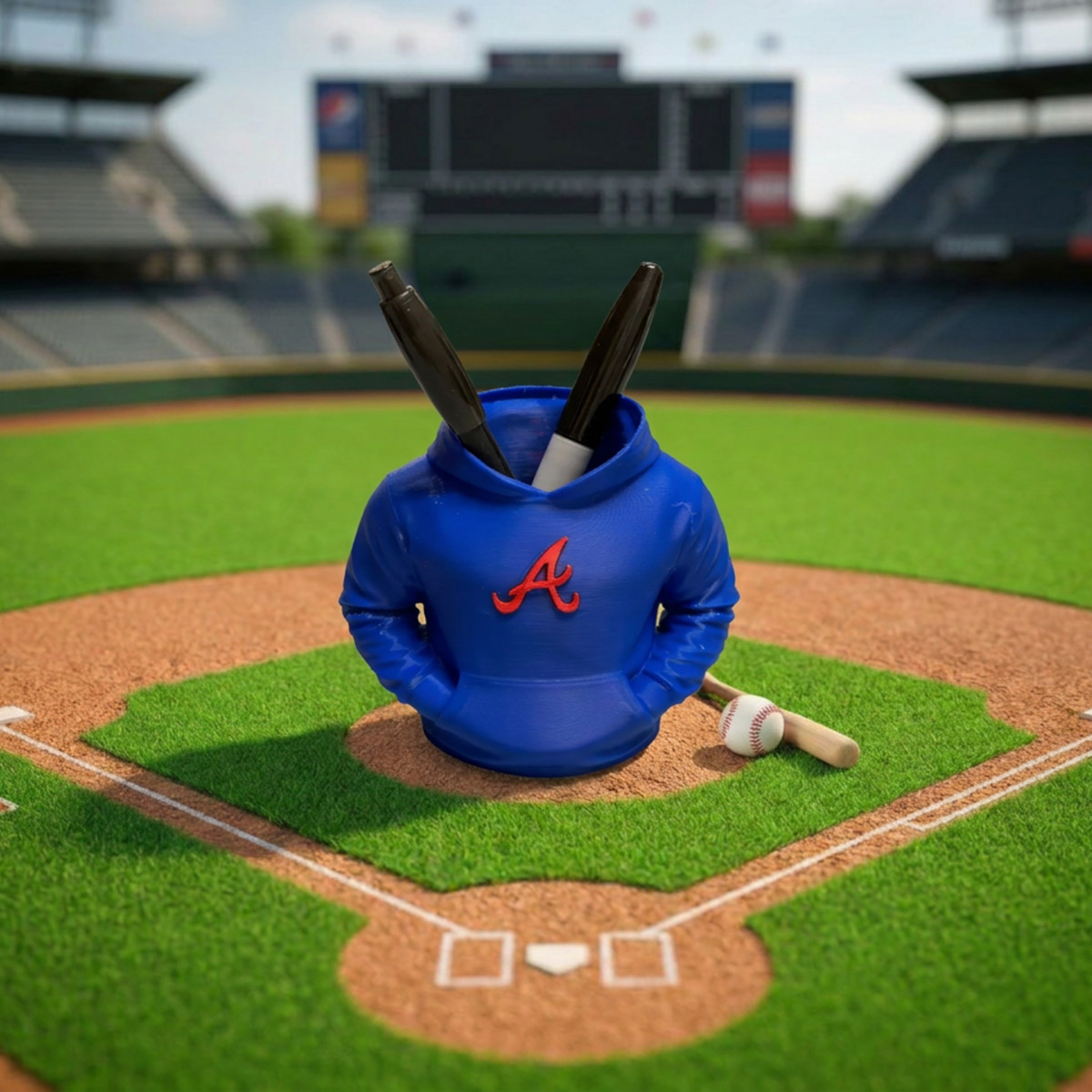 Atlanta Braves Baseball Sweatshirt Pen Holder