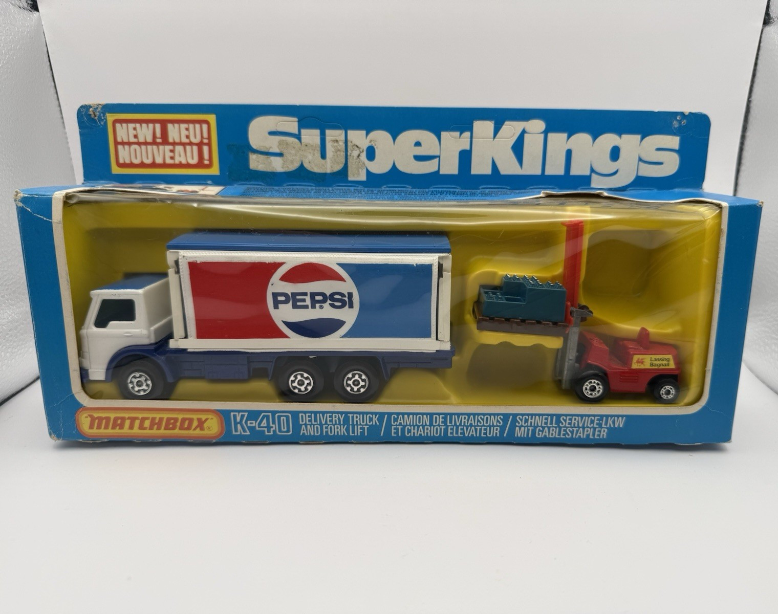 1979 Lesney Matchbox SuperKings K-40 Delivery Truck & Forklift Set