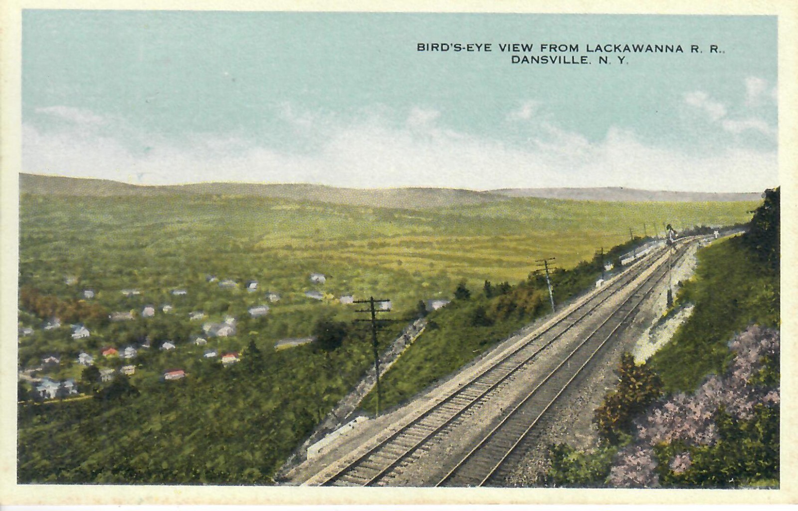 Bird's-Eye View of Dansville NY From Nearby DL&W RR Mainline