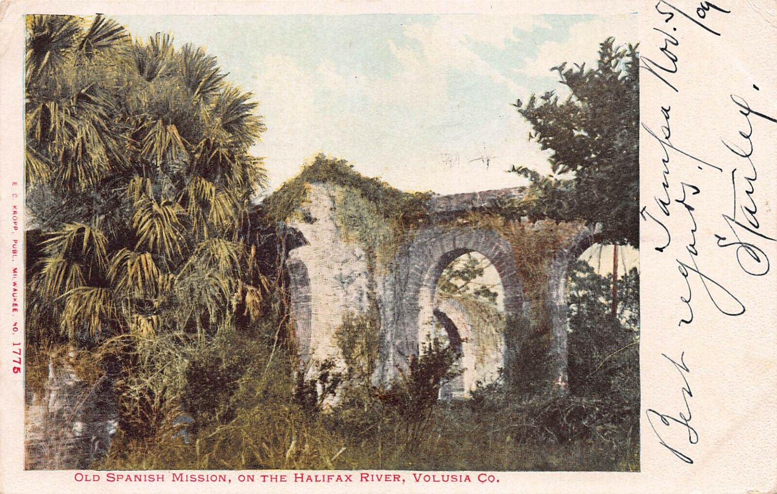 Old Spanish Mission, On the Halifax River, Volusia Co., Florida, 1909 Postcard