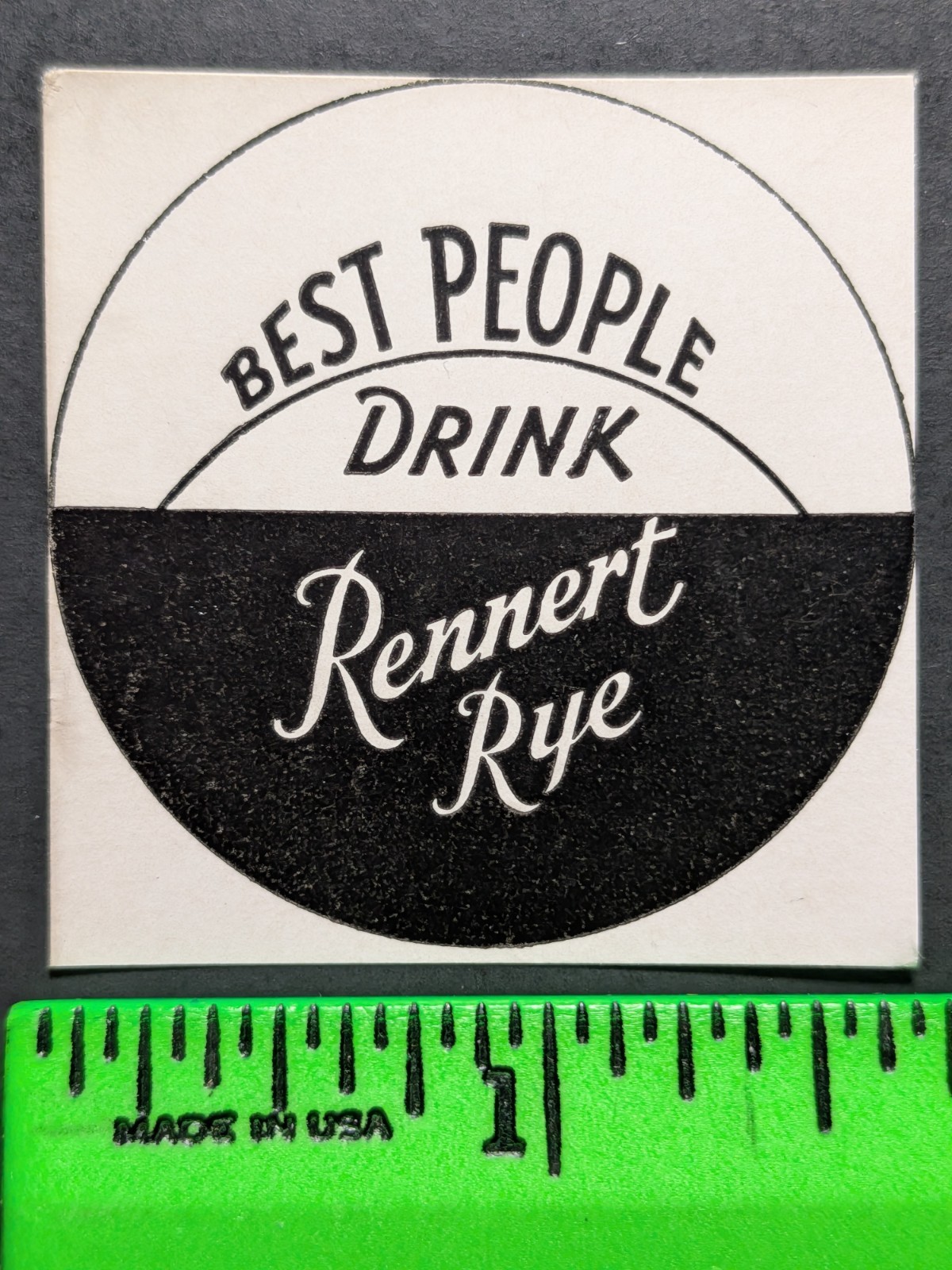 Antique 1910s Rennert Rye Whiskey Drink Paper Insert Antique 1910s Rennert Rye Whiskey Drink Paper Insert