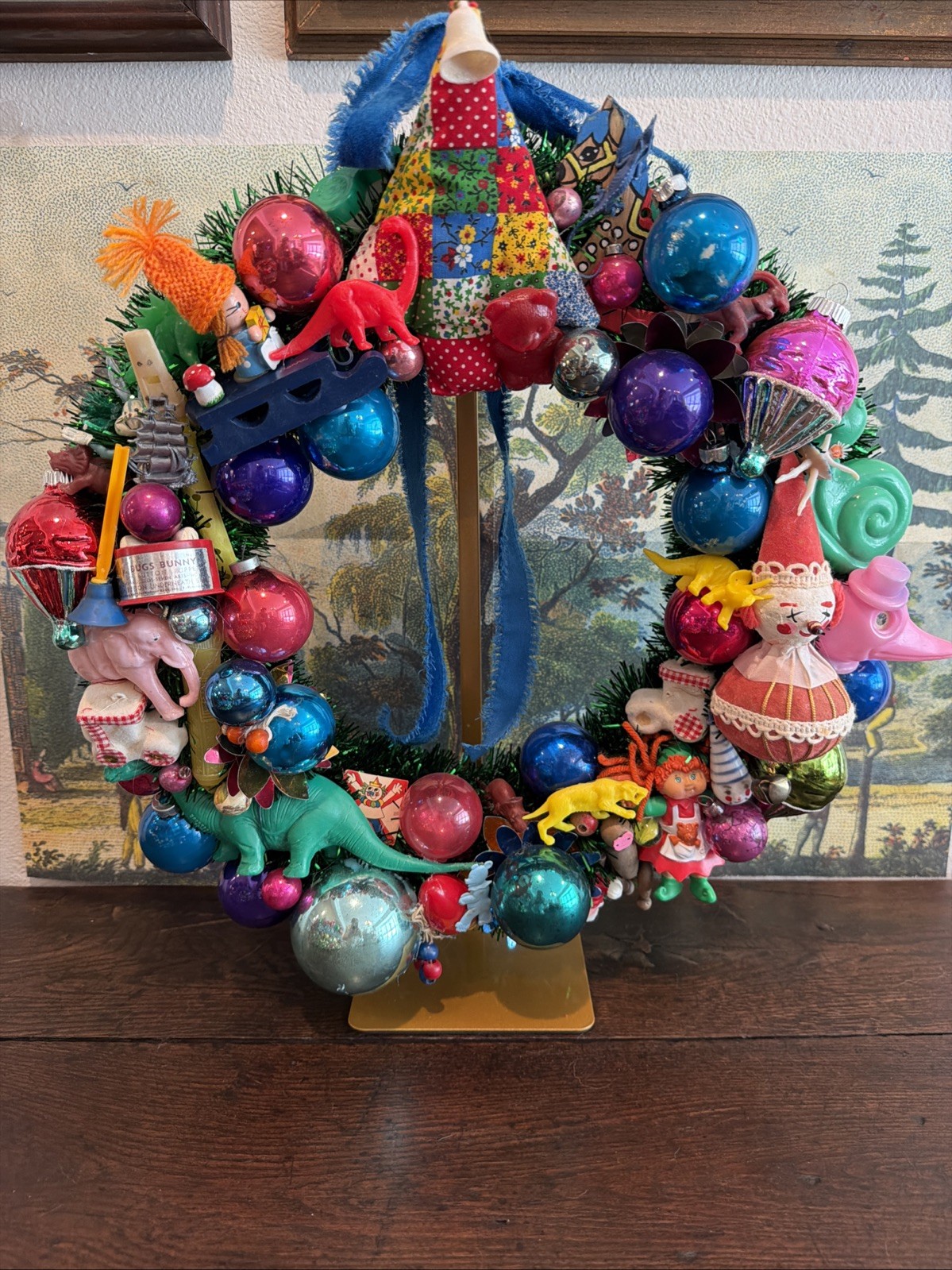 Vintage Christmas Ornament toy wreath