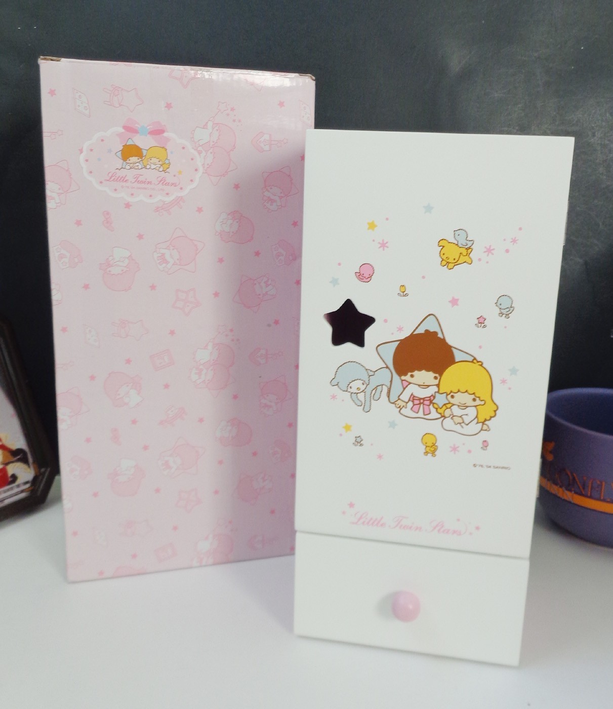 Sanrio Hello Kitty 2004 Little Twin Stars Vivitix Wooden Jewelry Box Cabinet New
