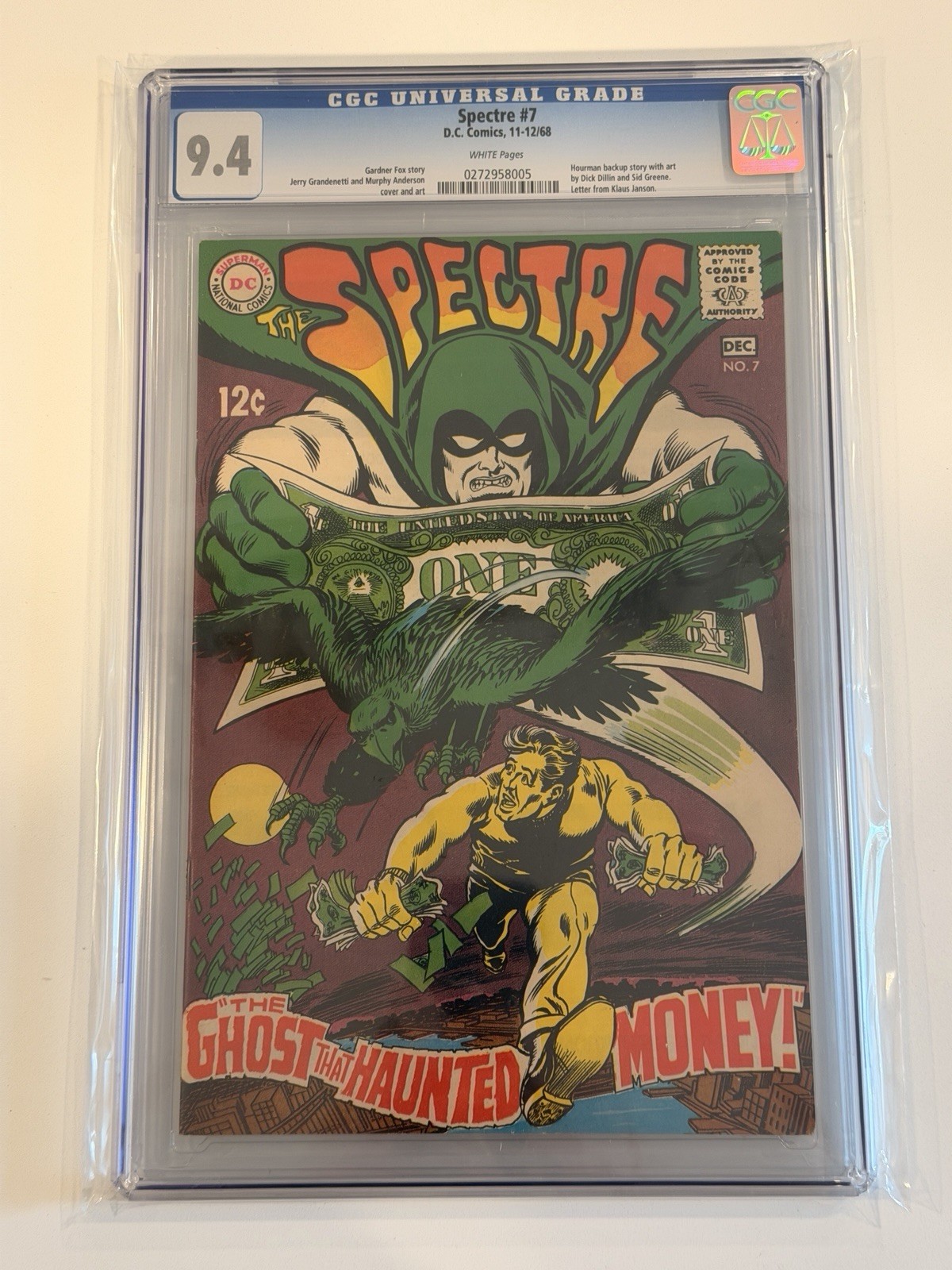 Spectre #7 DC Pub 1968  CGC 9.4 (NEAR MINT) White Pages