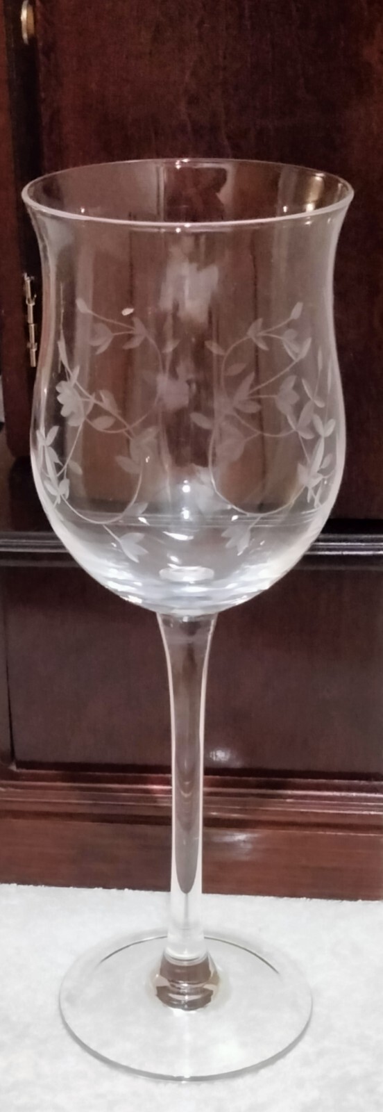4 Lenox Heather Pattern Clear Crystal Wine Glasses Tulip Shape New 4 Lenox Heather Pattern Clear Crystal Wine Glasses Tulip Shape New