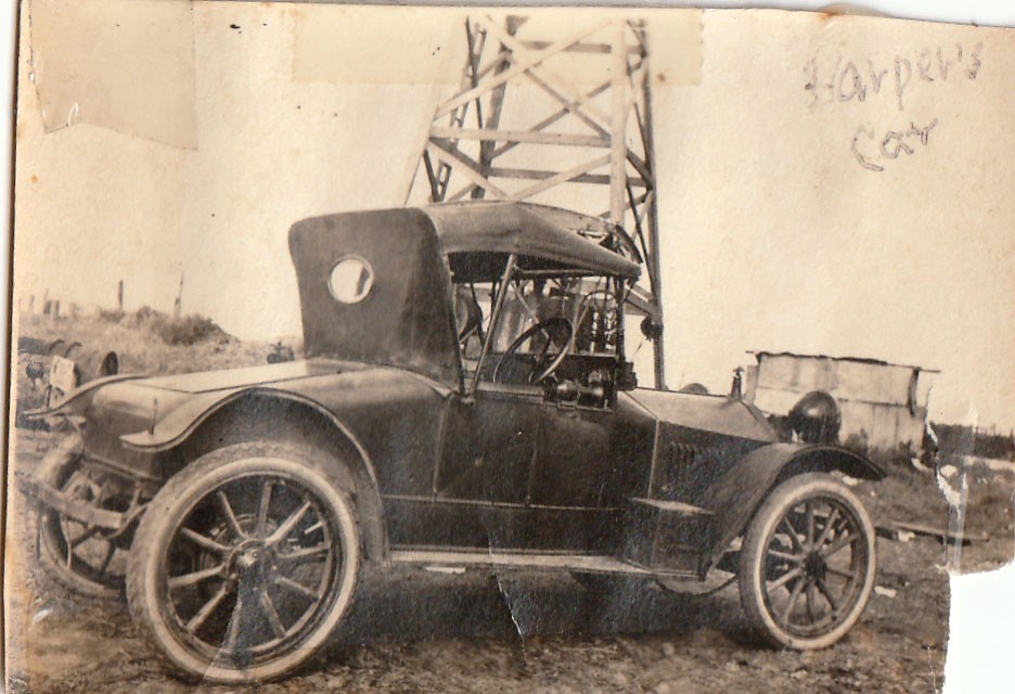 Antique Photo Classic Car Roadster Farmland Rural America Artistic History