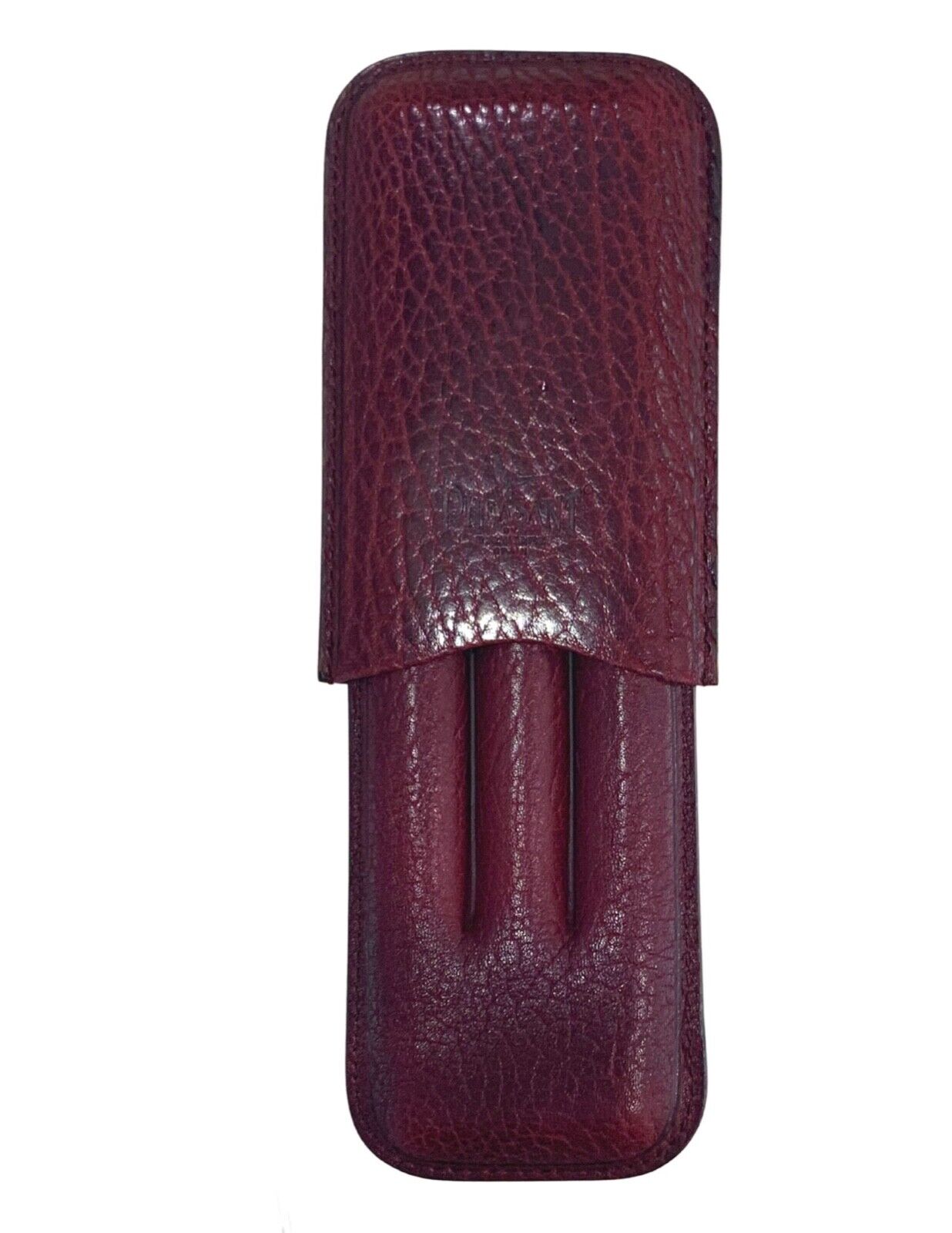 Vintage R.D. Gomez Pheasant Cigar Reddish Brown Leather Case