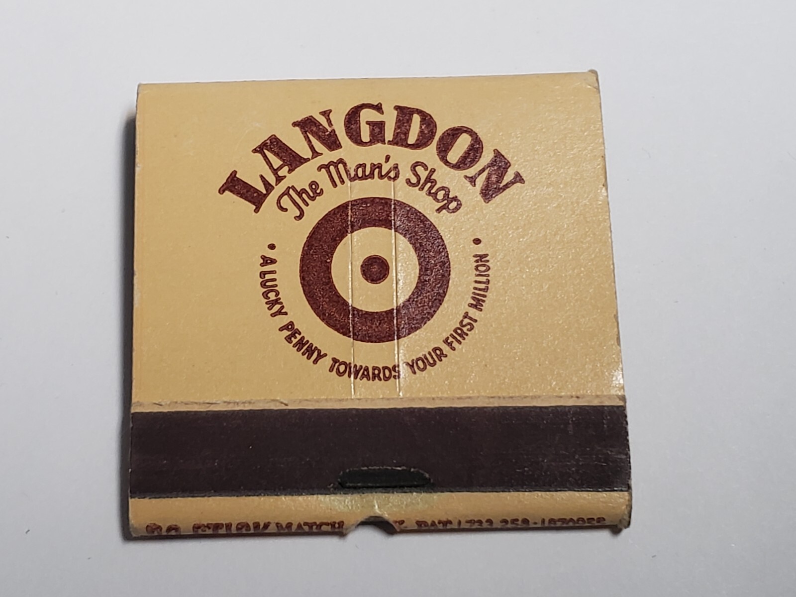 Vtg 1960s Matchbook - LANGDON The Man\'s Shop NY w/ Penny Slot - NEW