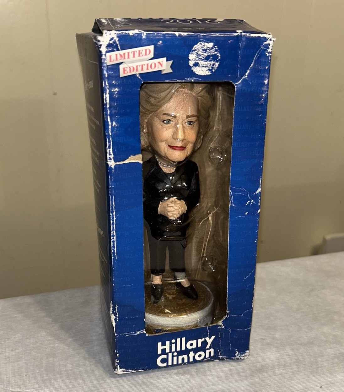 2016 Hillary Clinton Bobblehead - Presidential Seal Pedestal Base