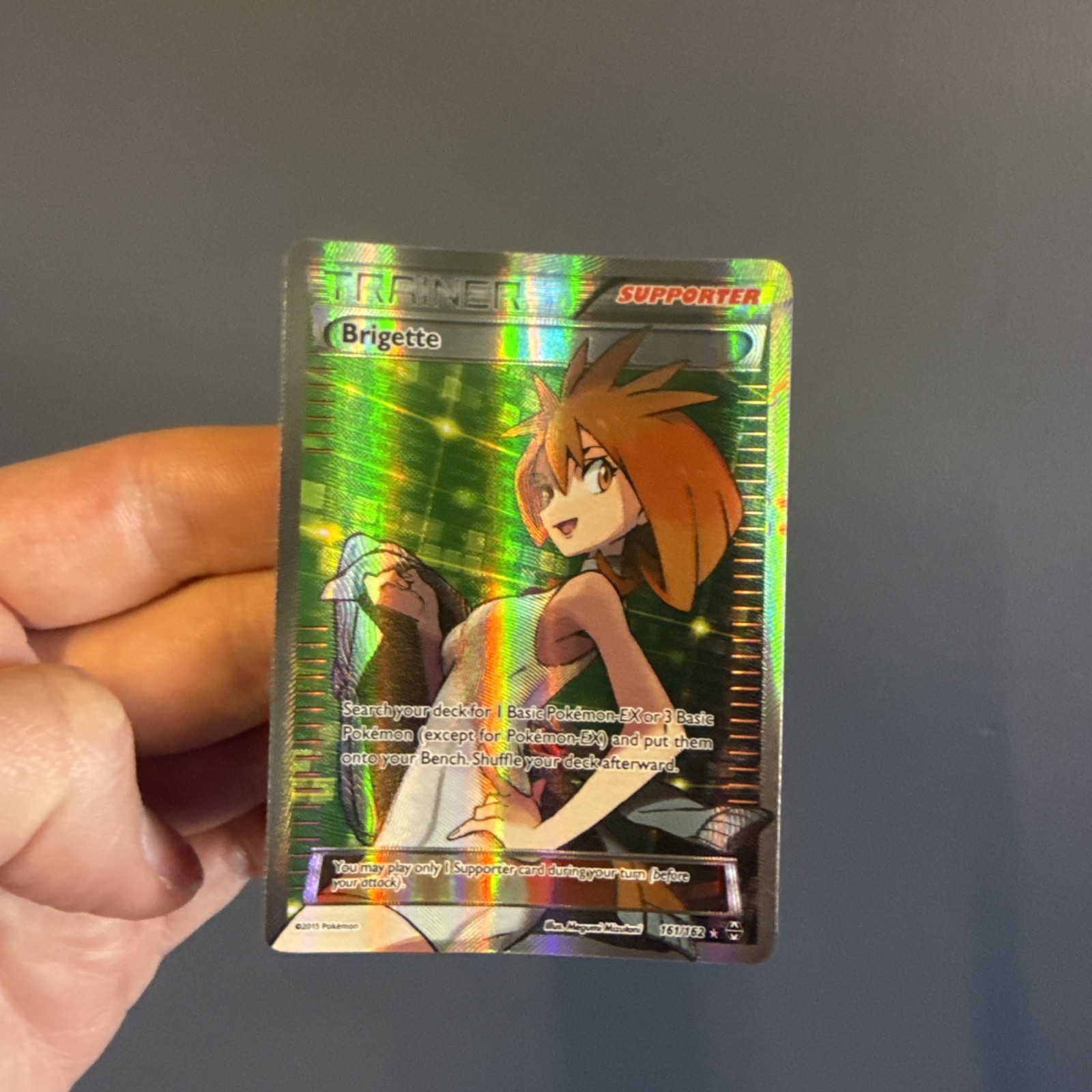 Pokemon TCG Brigette Full Art Trainer XY Breakthrough Card 161/162 Rare Excellen