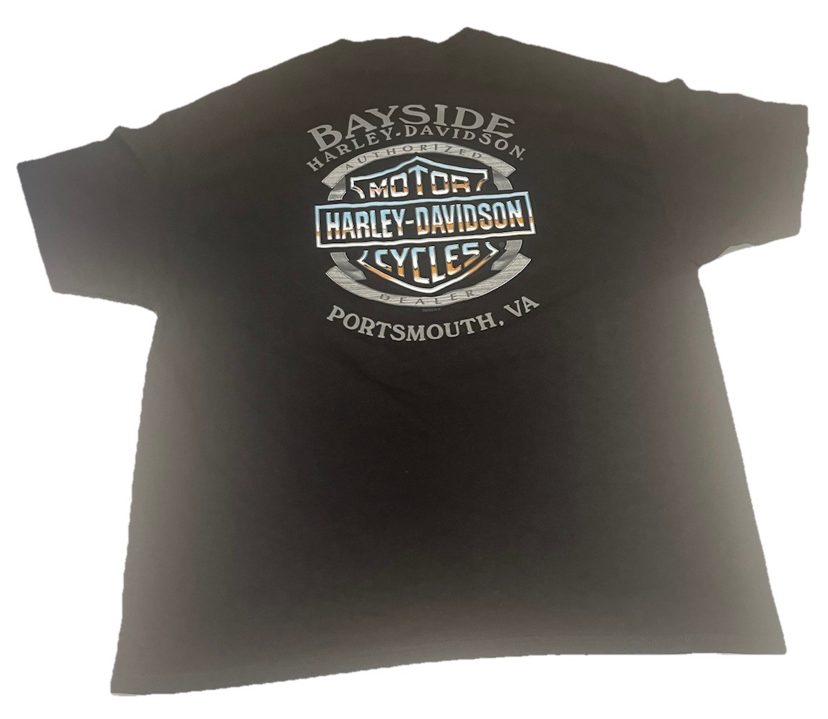 New Harley Davidson Bayside Portsmouth VA Men’s 2XL Black Graphic Shirt NWT