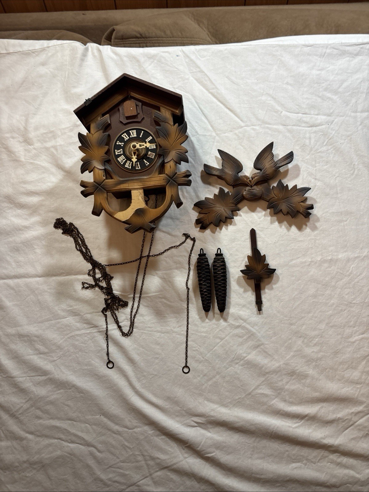 Vintage Cuckoo Clock  West Germany parts or repair Untested