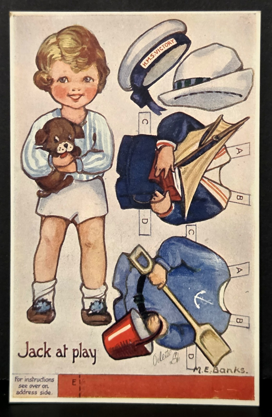 Vintage Tuck\'s Paper Doll Postcard \