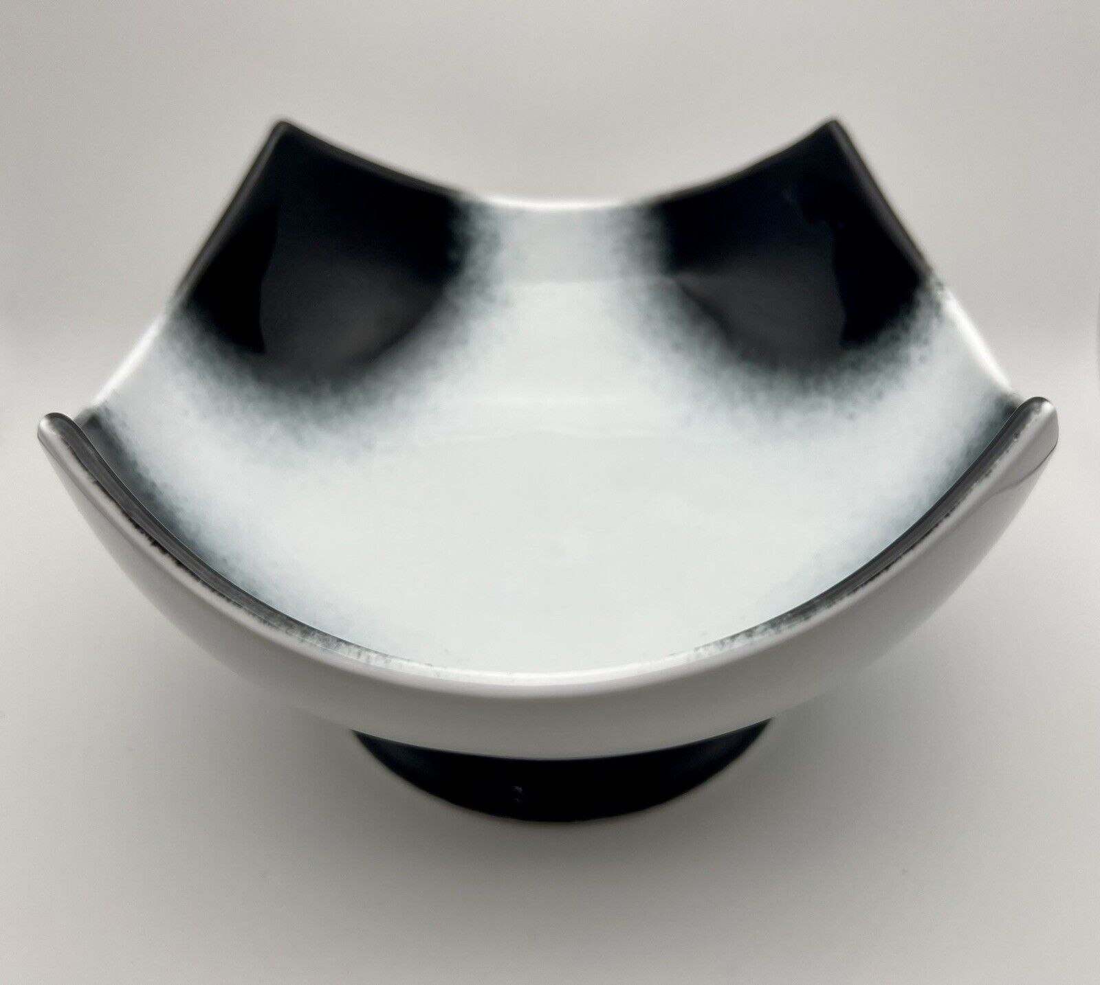 Porcelain Footed Serving Bowl White And Black