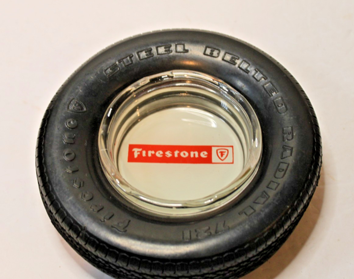 Vintage FIRESTONE 721 RADIAL TIRE ASHTRAY WITH GLASS INSERT Vintage FIRESTONE 721 RADIAL TIRE ASHTRAY WITH GLASS INSERT