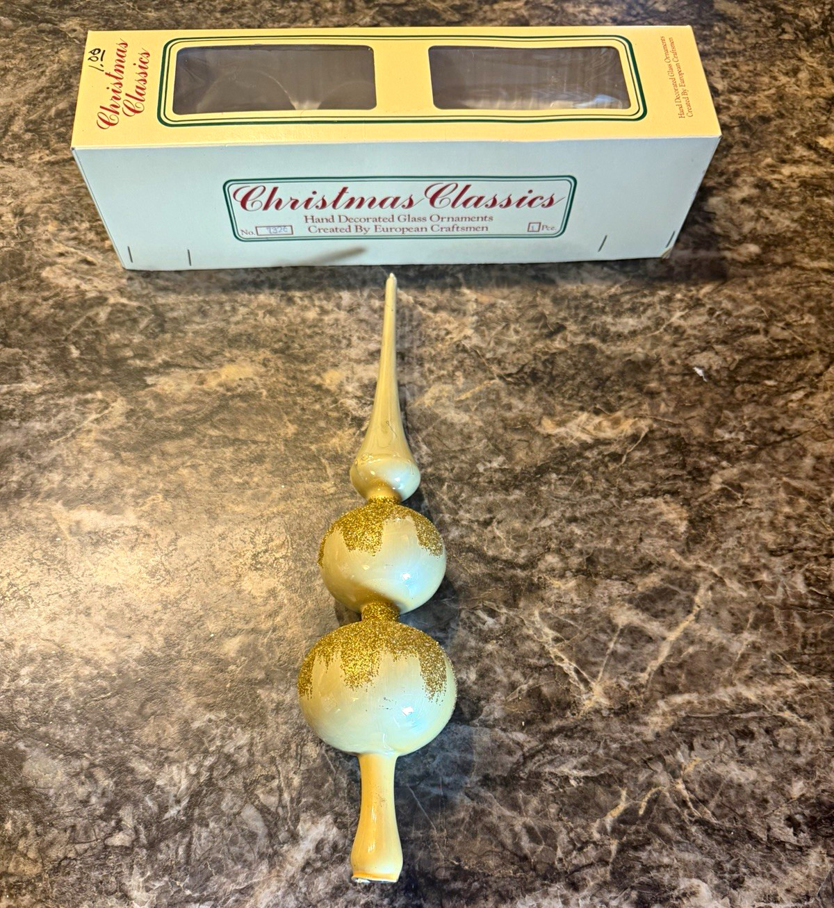 Vintage Christmas Classics Glass Finial Ornament In Original Box MPN 1024