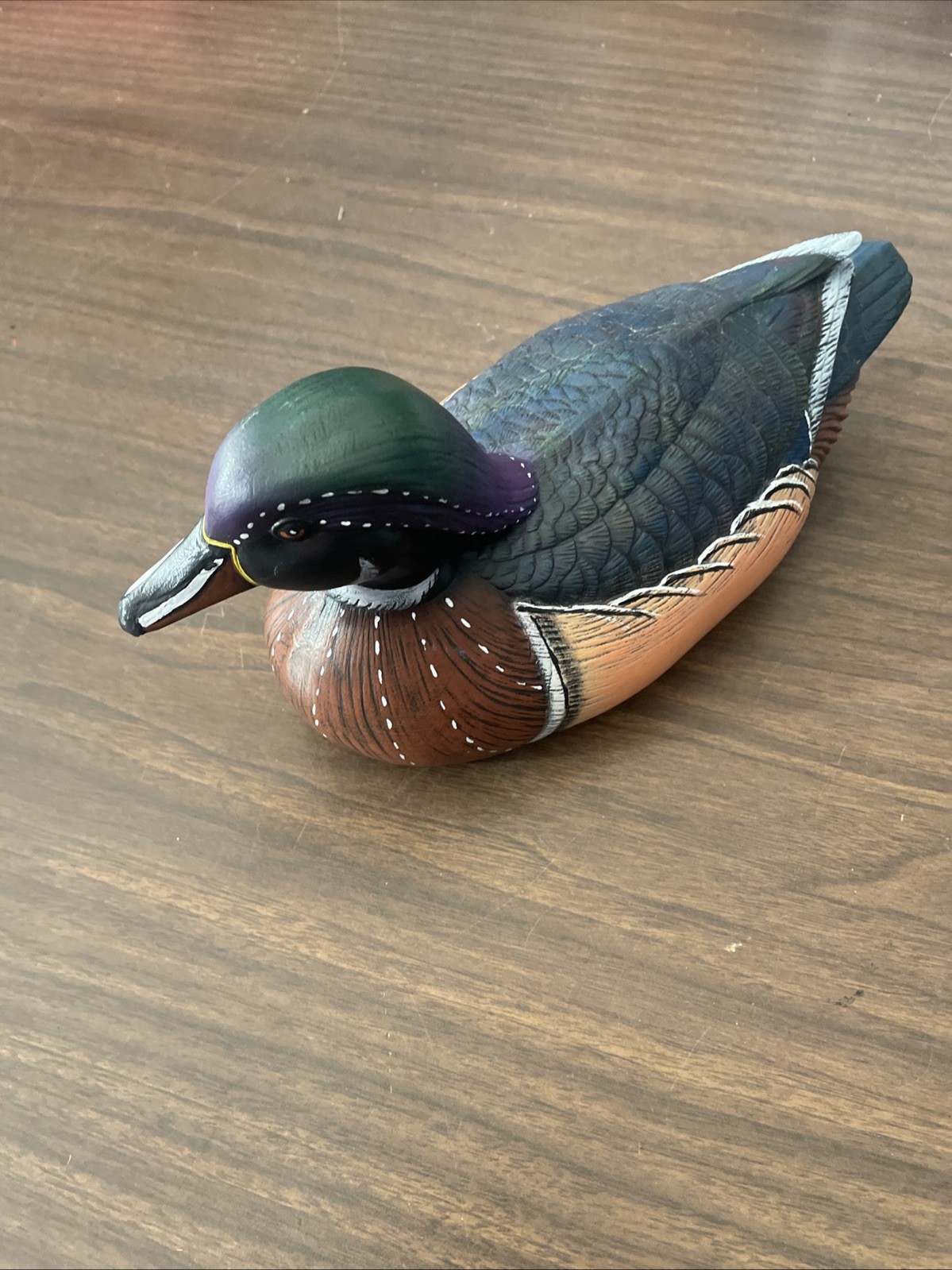 Vintage Hand-Painted Ceramic Mallard Duck Figurine – Life-Size Lodge Cabin Decor