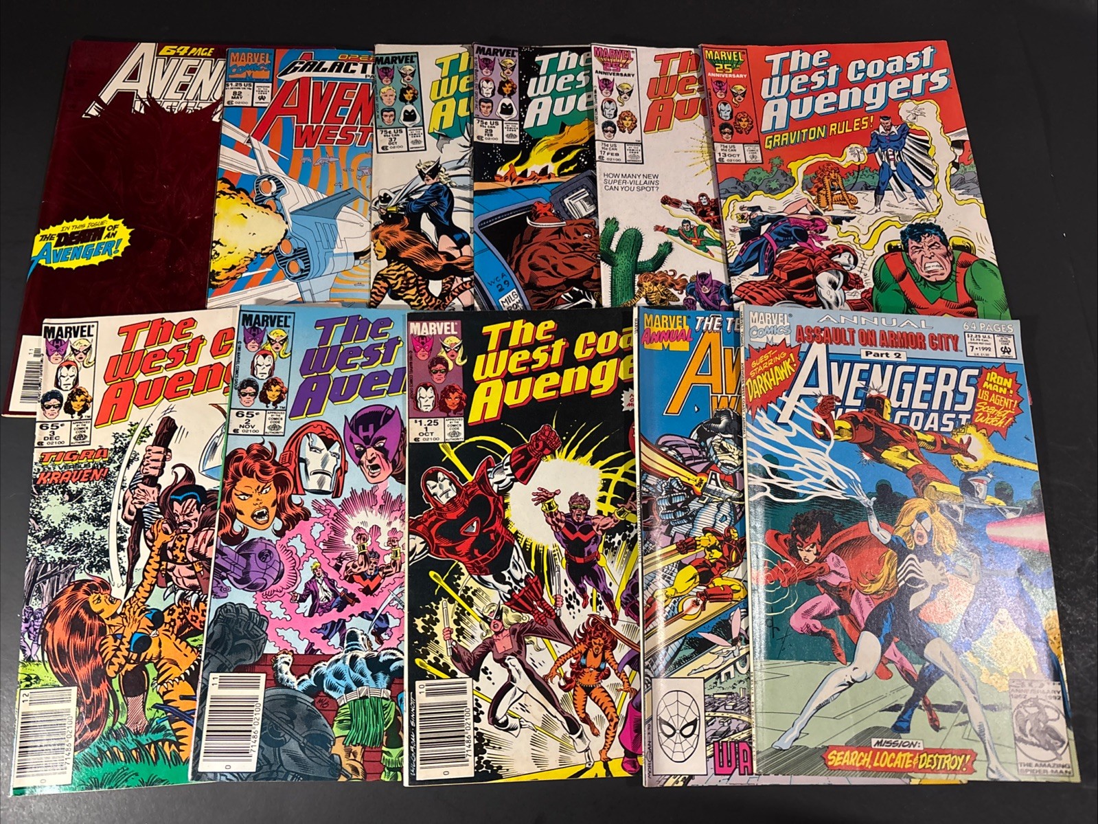 Avengers West Coast Lot of 11 Marvel Comics 1990-91 JL