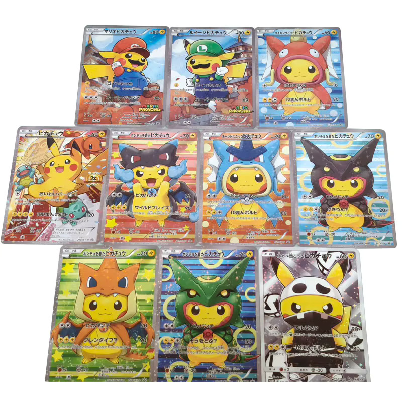 10PCS/set DIY PTCG Japanese Version Self made Pocket Monster Card Cartoon Anime