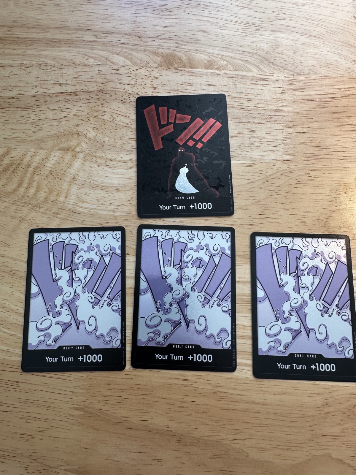 One PieceTCG  (lot of 4) DON Card (Tin Pack Set Vol. 1) 3 Luffy and 1 Silhouette