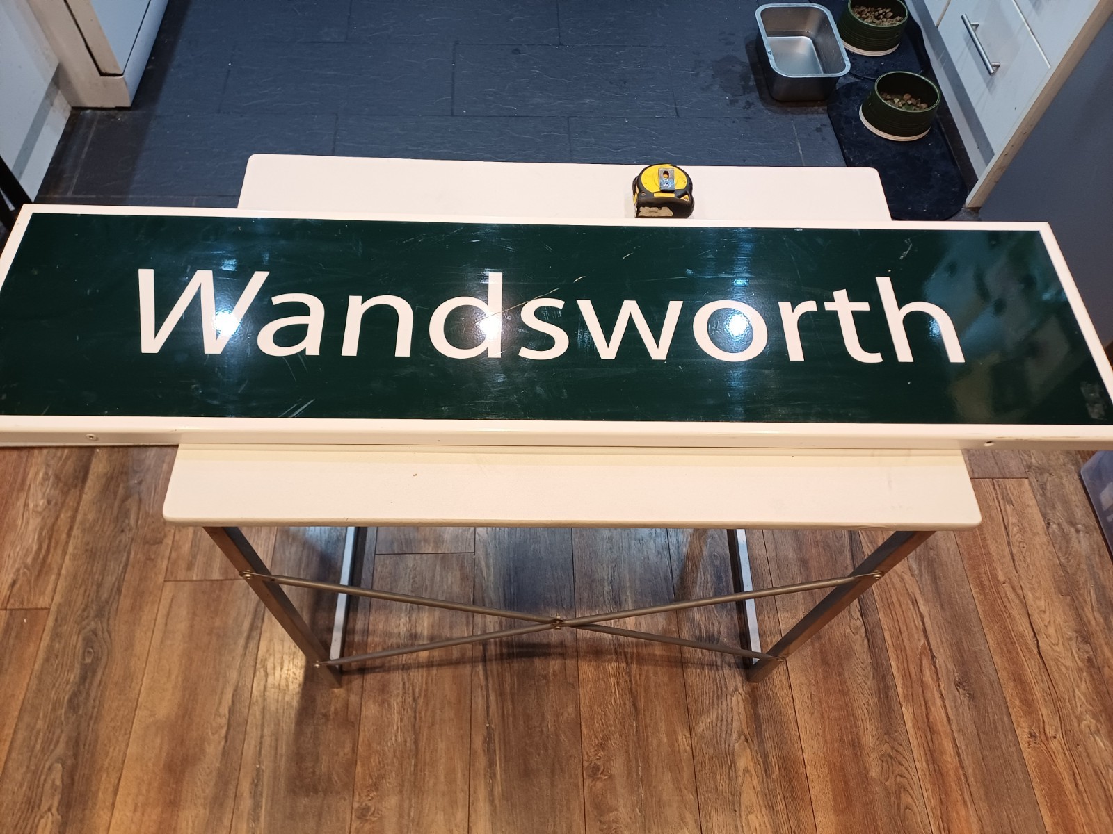 Wandsworth Railway Station 120cm X 30cm X 2.5cm Totem Sign Metal./ Modern Ish