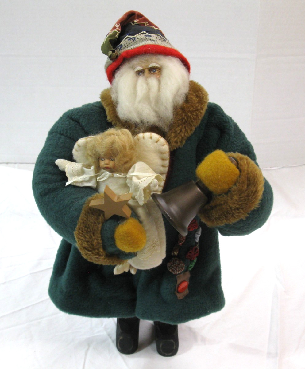 HOUSE OF HATTEN Santa Claus DEE GANN Figure with Angel Star Bell 16.5\