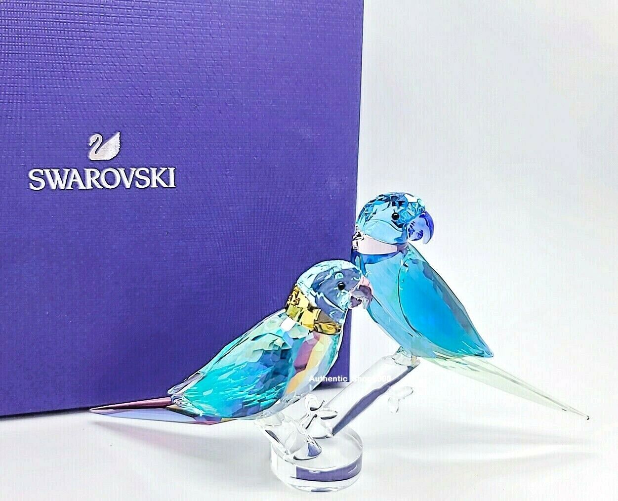 New 100% SWAROVSKI Jungle Beats Parakeet Couple Fife & Fifer Figurine 5577124