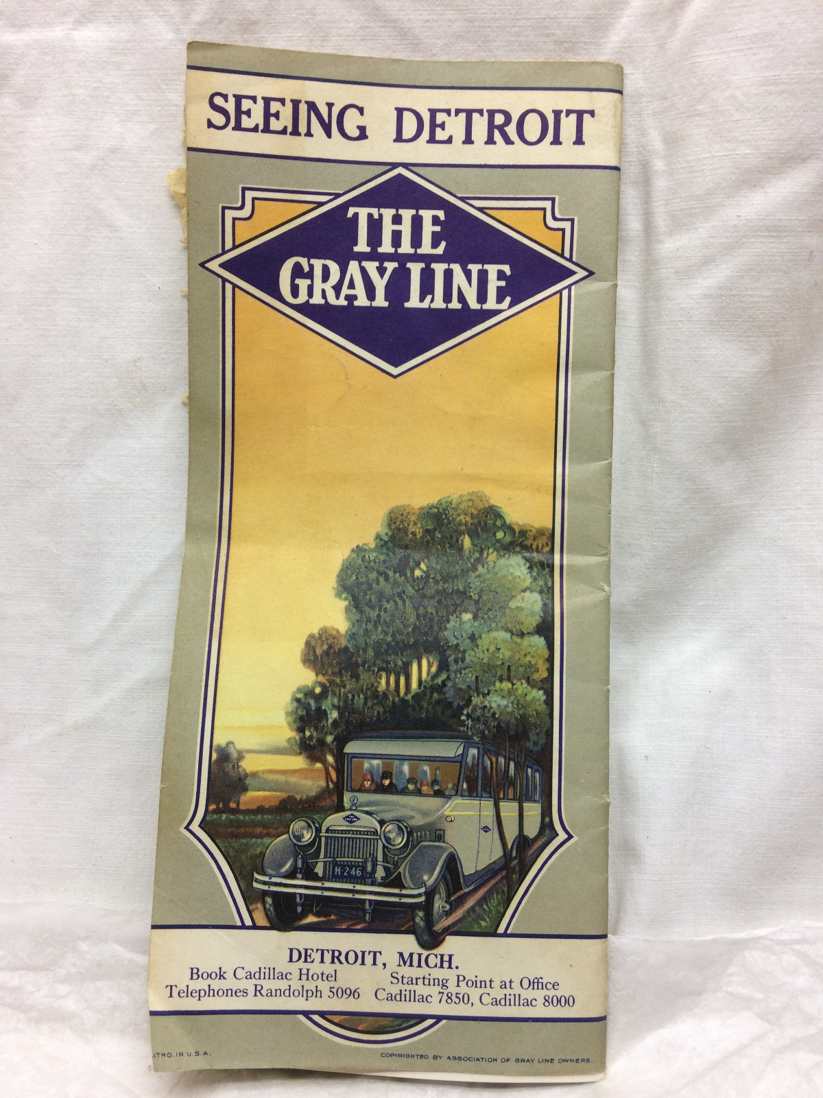 Vtg The Gray Line 1928 Advertising Seeing Detroit Brochure Michigan 
