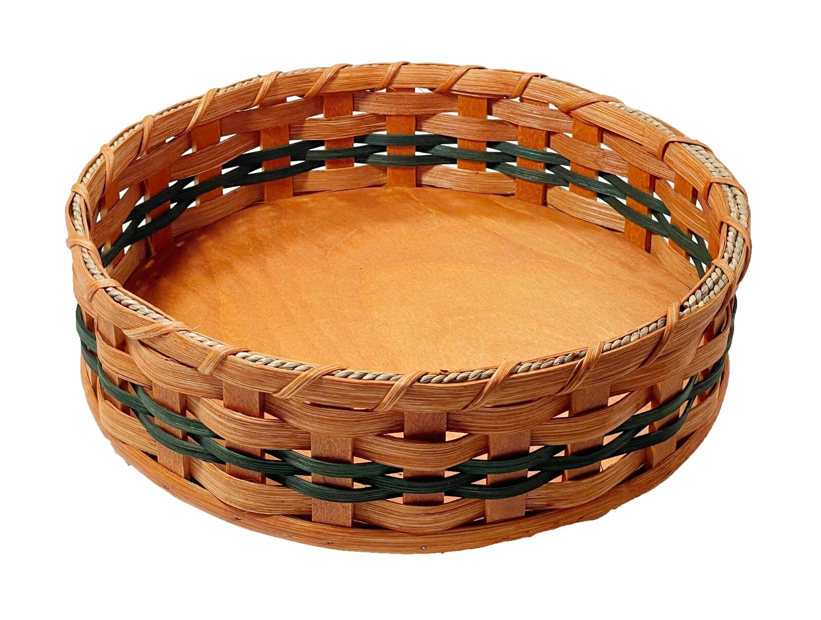 Amish Handmade Tabletop Lazy Susan Oak Storage Basket - 12\