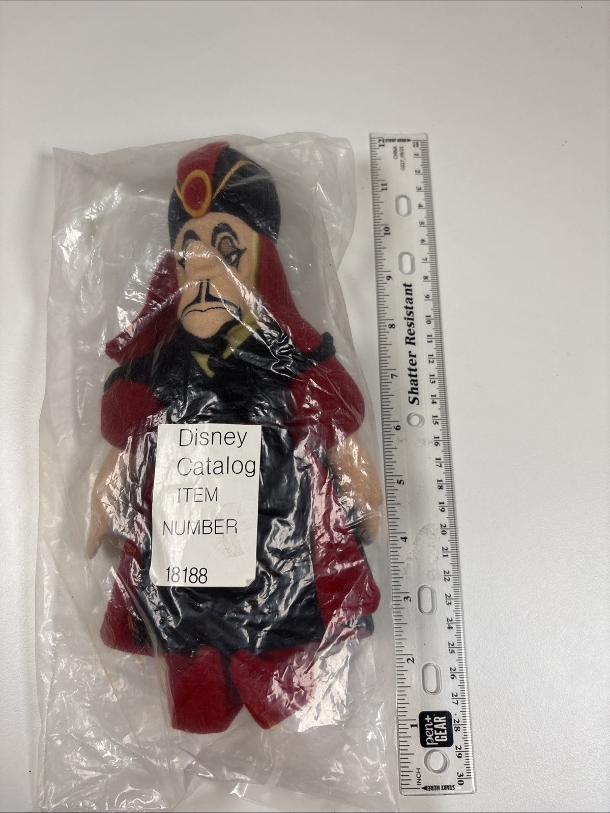 Vintage Disney Catalog Jafar 9” Bean Bag Plush Aladdin Item 18188 NWT
