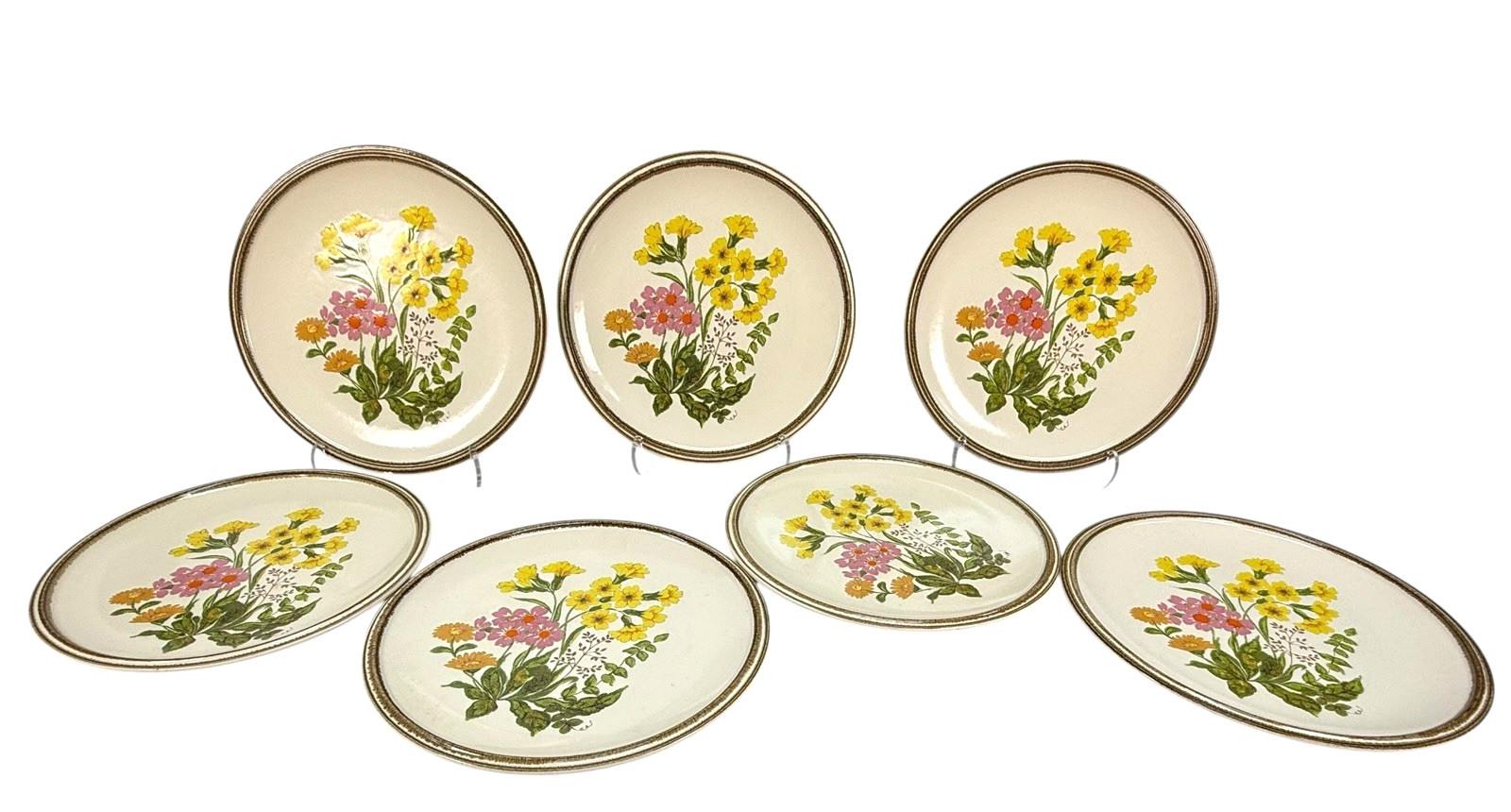 Vtg Mikasa Nature's Gallery Fresh Bouquet Dinner Plates Set of 7 D8001 Japan 11