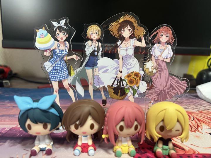 Rent a Girlfriend table cloth Acrylic stand Mini Figure Goods lot of 10 Set sale