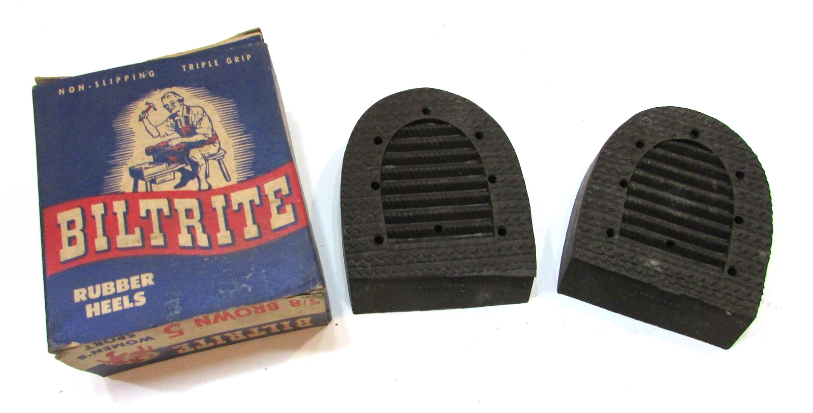 New Vintage Biltrite Black Rubber Women\'s Sport Sz 5 Shoe Heels in Original Box