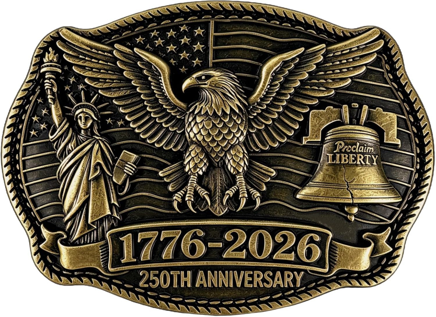 USA 250th Anniversary Vintage Rodeo Western Belt Buckle, Eagle 1776 USA 250th Anniversary Vintage Rodeo Western Belt Buckle, Eagle 1776