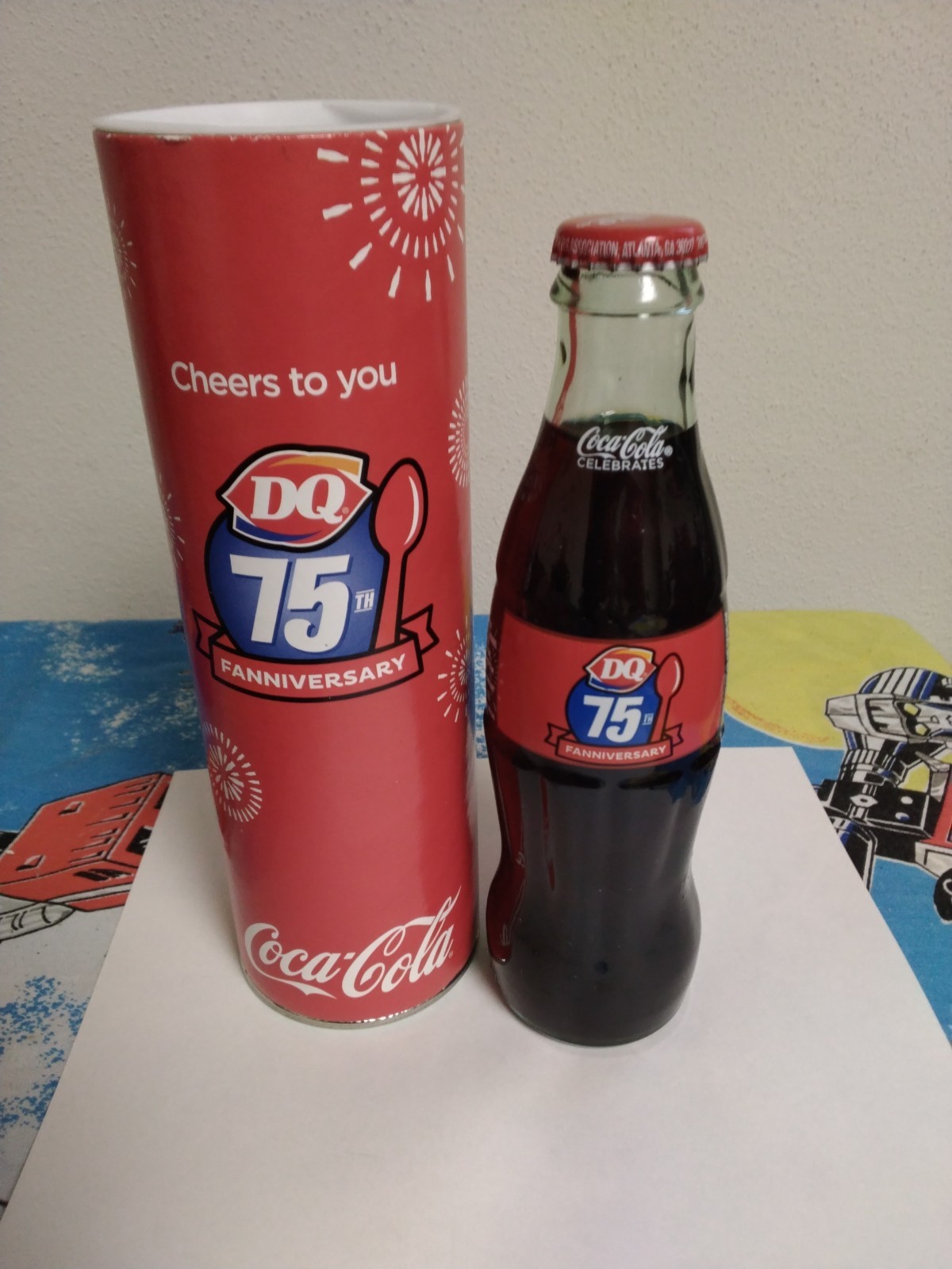 Coca Cola DQ Dairy Queen 75th Anniversary Bottle In Container Display 8oz New