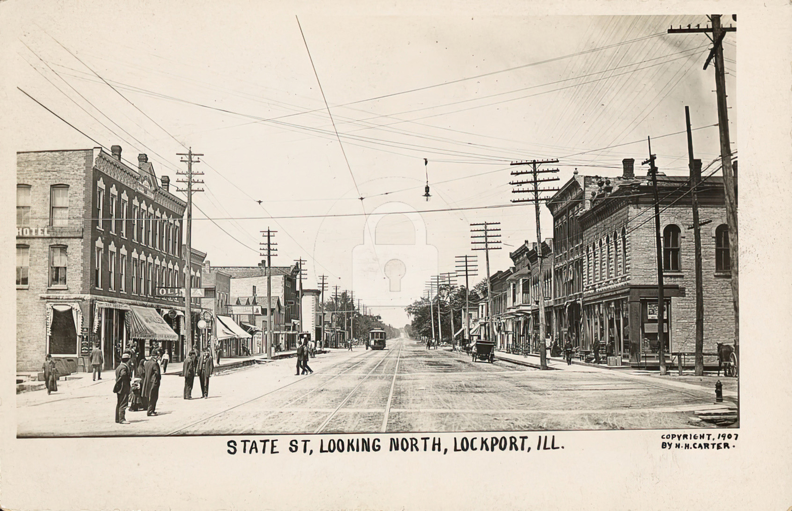 State St., looking north, Lockport, IL Illinois 1908 RPPC Photo Postcard Copy State St., looking north, Lockport, IL Illinois 1908 RPPC Photo Postcard Copy
