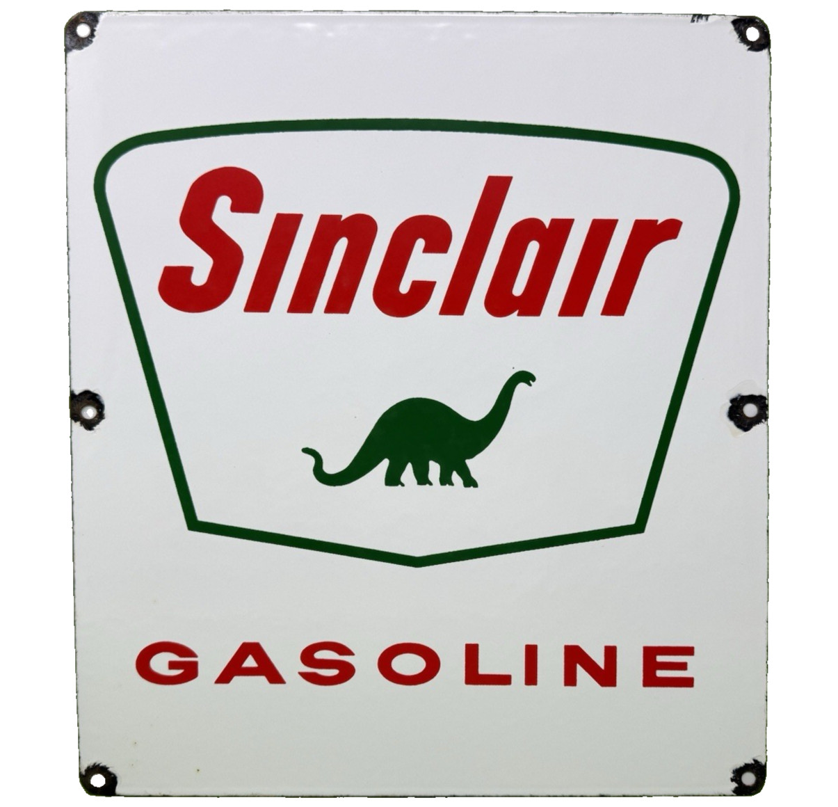 VINTAGE SINCLAIR GASOLINE PORCELAIN SIGN GAS STATION DINO DINOSAUR MOTOR OIL