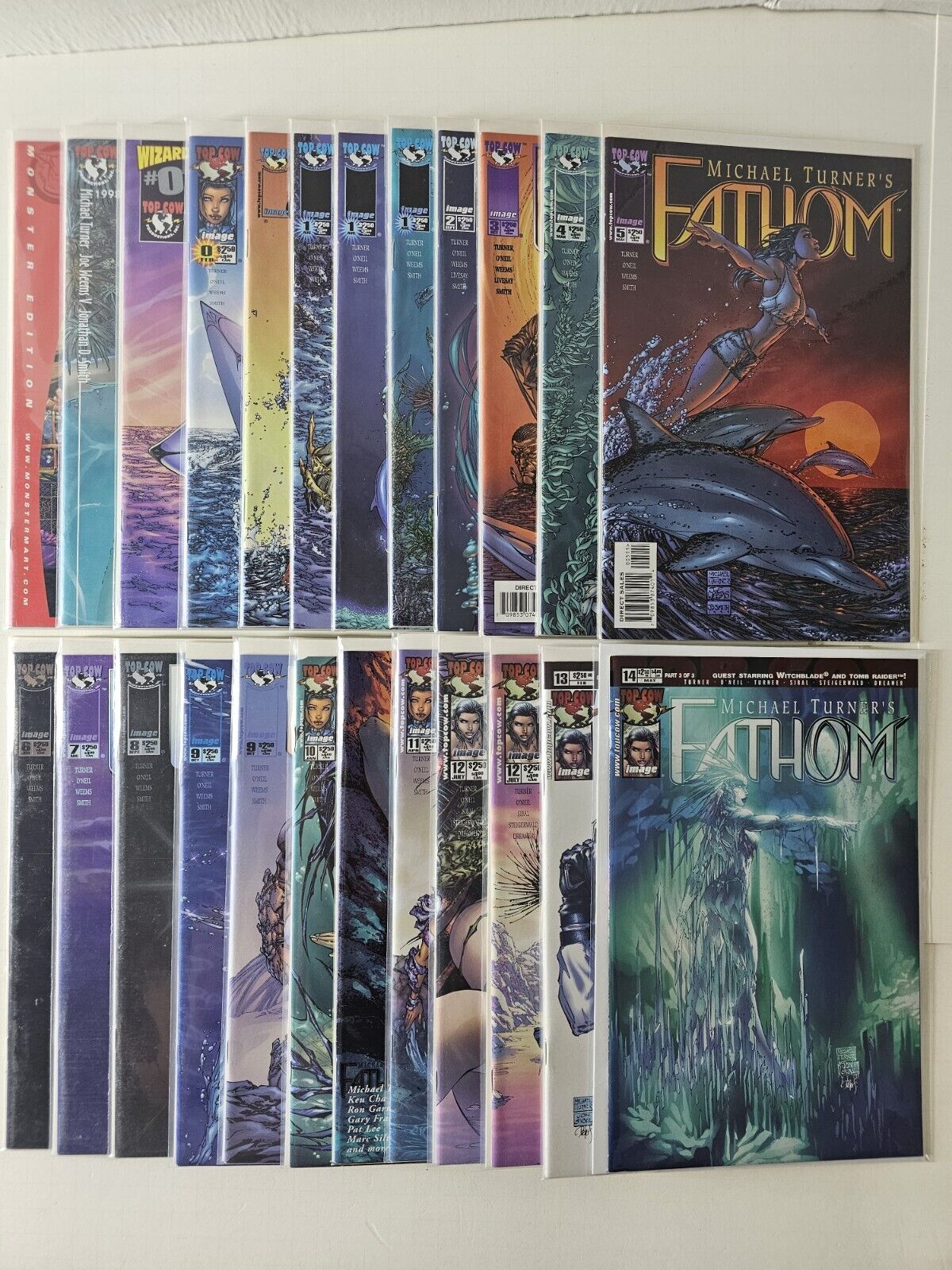FATHOM Michael Turner Lot Of 24 Comics #0-#14 Swimsuit, Monster, Preview Edition