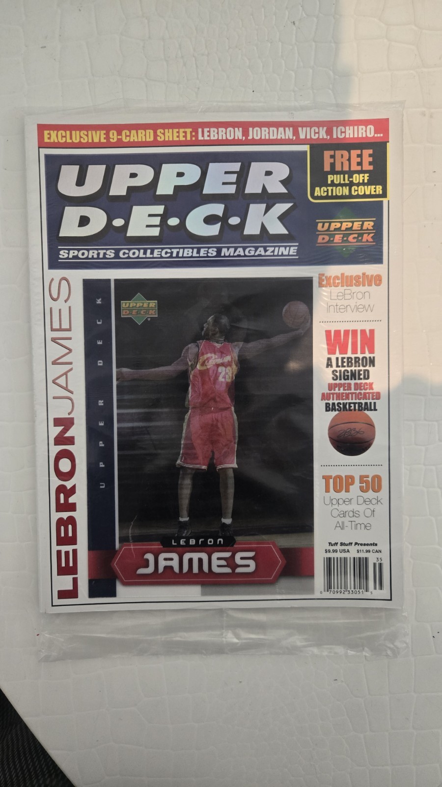 2003 UPPER DECK Sports Collectible Magazine LeBRON JAMES 9 Card Sheet SEALED
