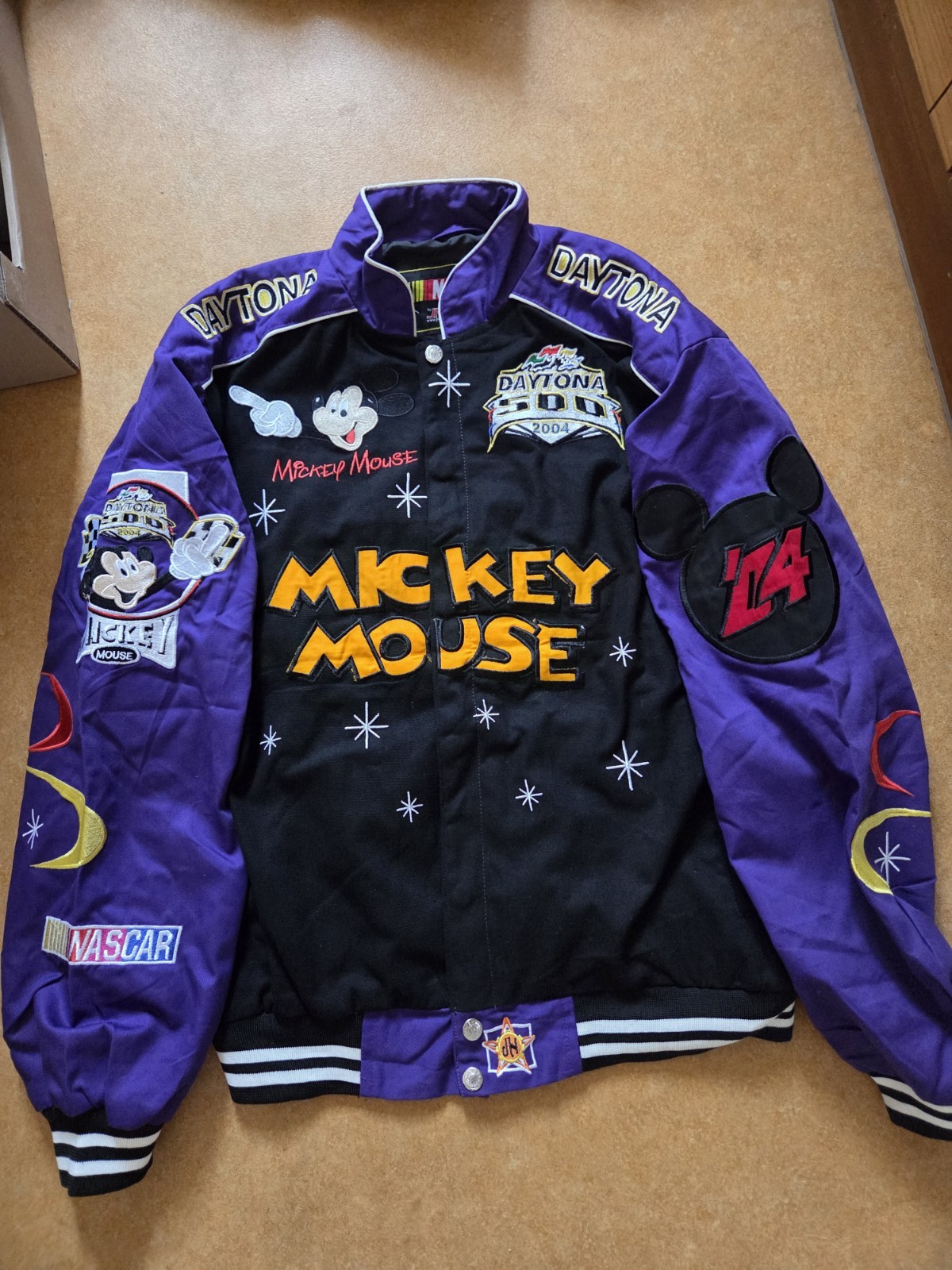 Disney MICKEY Daytona 500 Jacket JH DESIGNS Size xl Purple Disney MICKEY Daytona 500 Jacket JH DESIGNS Size xl Purple