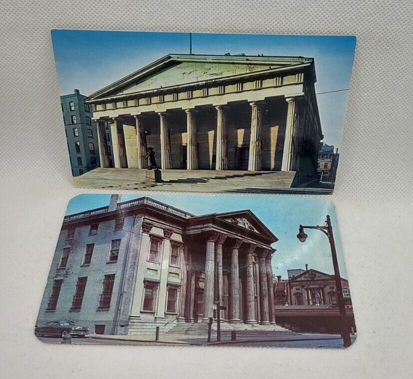 Vintage Lot Of 2 First & Second Bank Of The United States Pennsylvania Postcard